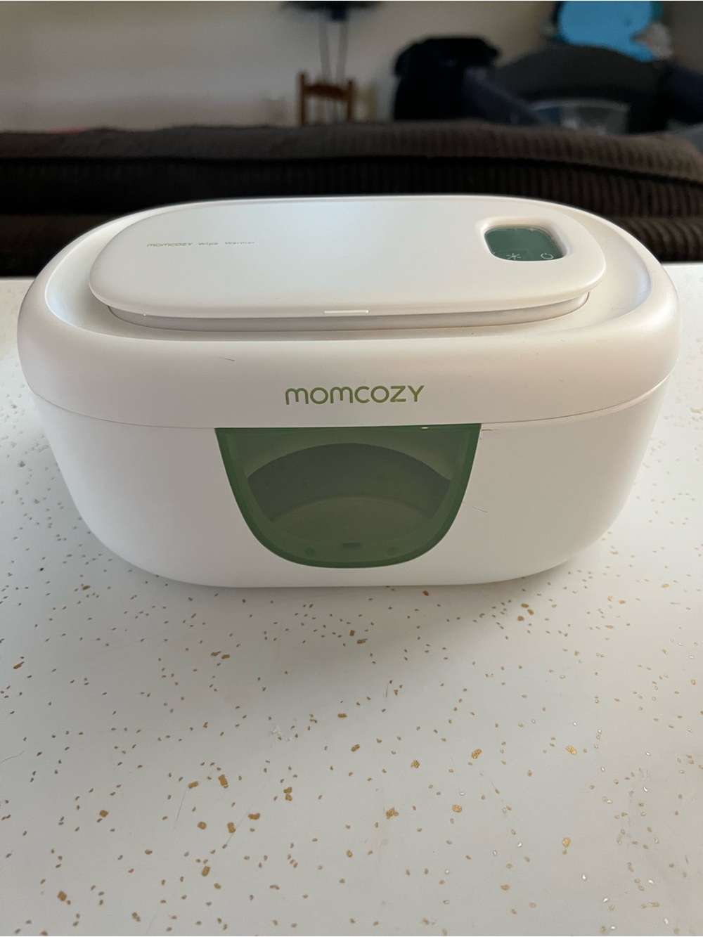 Momcozy White Wipes Warmer with Sage Green Accent